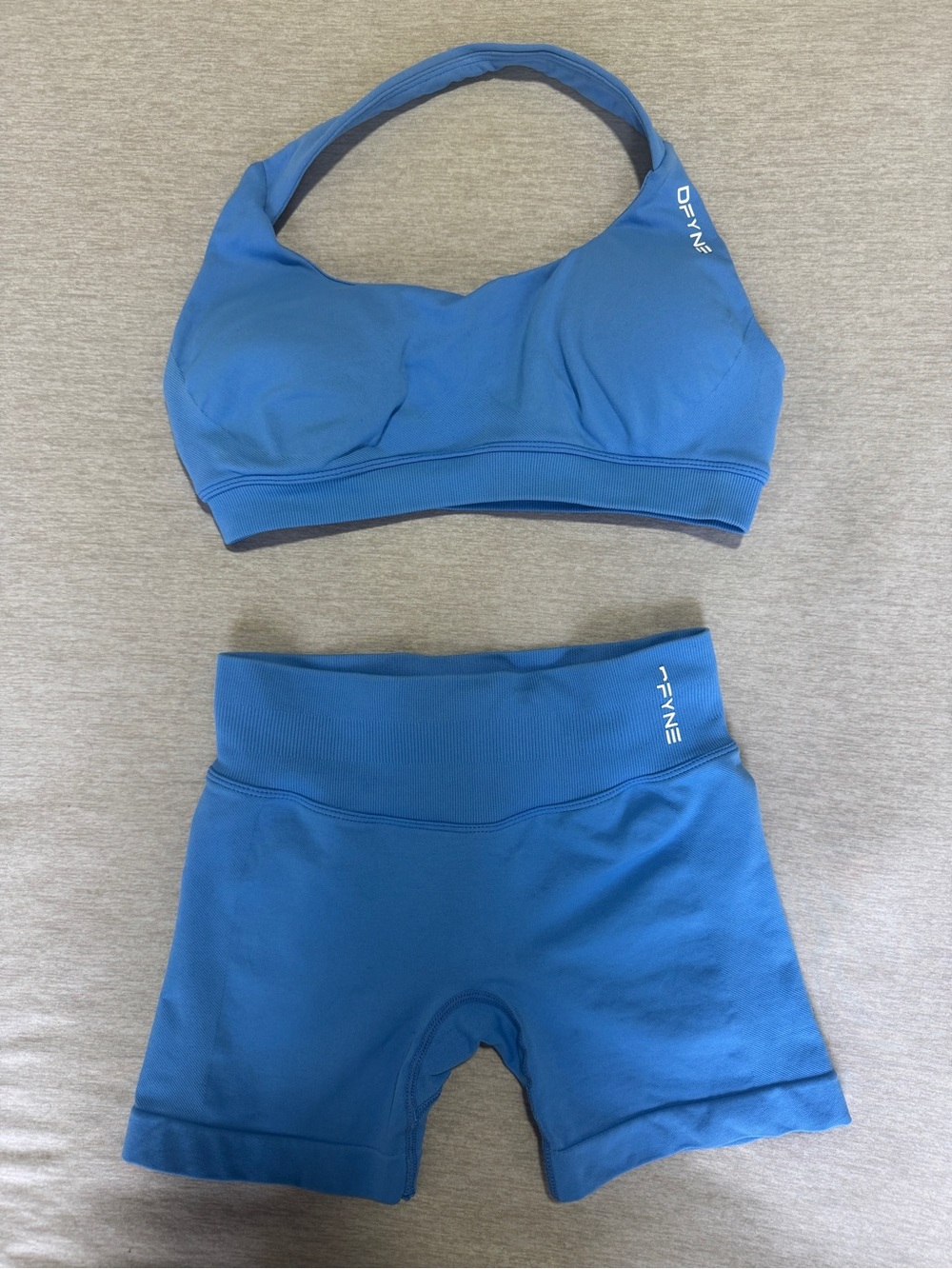 DFYNE Impact Electric Blue Matching Halter Bra & 4.5” Shorts Set XS